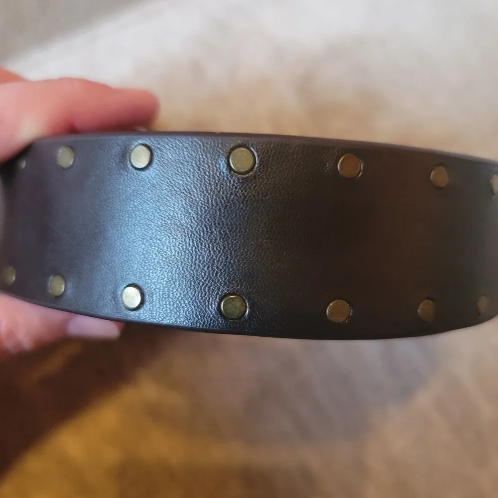 Chaps Mens Reversible‎ Belt Black Brown Studded Antique Brass Buckle Size XL NEW